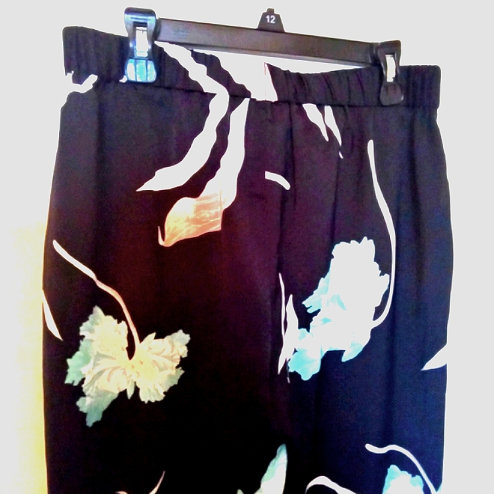 1. STATE Satin Floral Wide Leg Pant with Pockets
